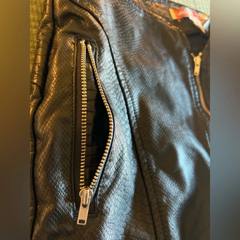 UO Urban Outfitters Alexa Faux Leather Moto Pants Size 6 - Picture 7 of 15